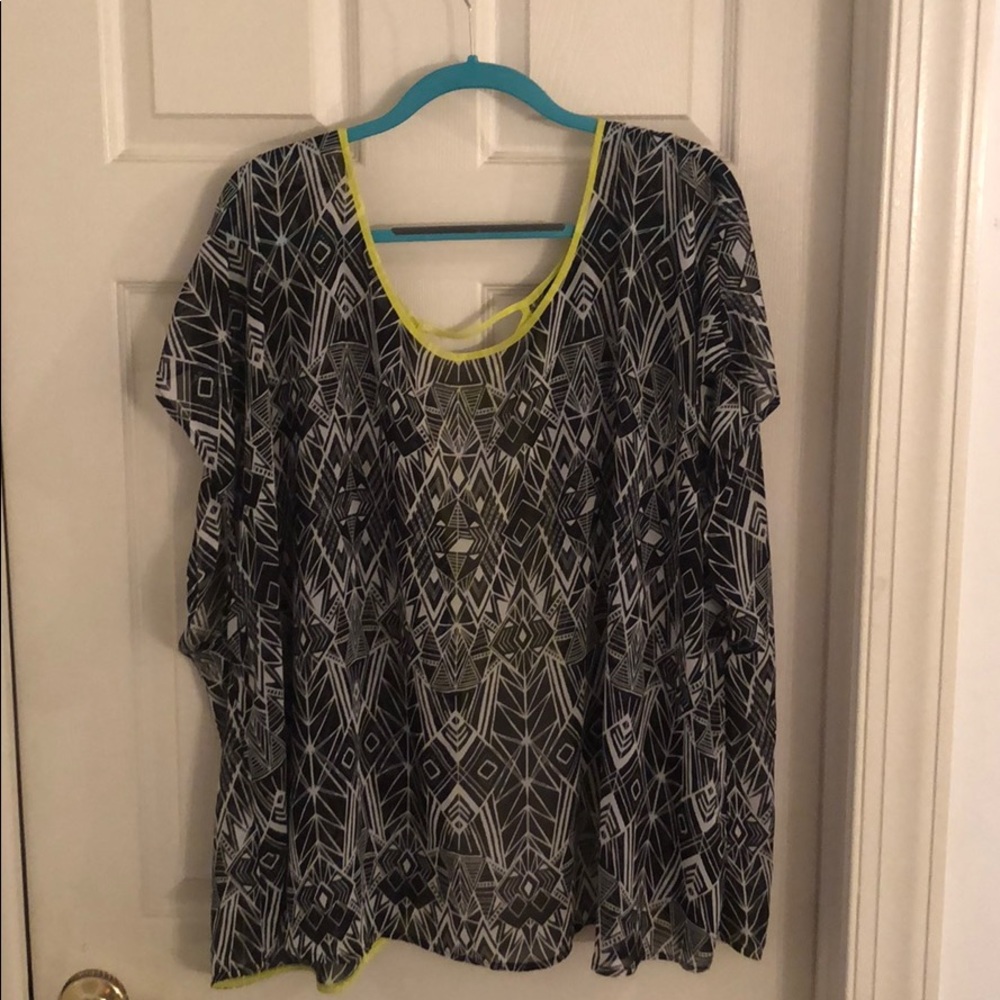 Torrid chiffon open back blouse